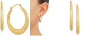 Macy's Radiant Textured Small Hoop Earrings in 10k Gold